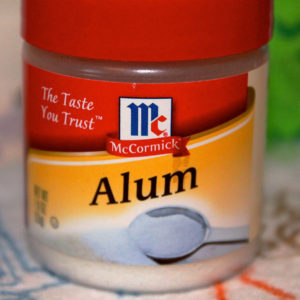 Alum powder from the spice aisle