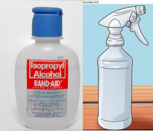 Use simple "drug store" alcohol to disinfect your tools