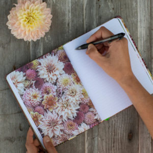 Writing in a garden journal